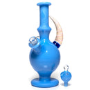 Brando - 10mm Half Blasted Ball Rig - Milky Blue w/ Cobalt - Blue Leaf Millie - The Cave
