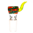 K2 Glass - Worked Snap Slide - 14mm - Fire & Earth Wag w/ Slyme Horn - The Cave
