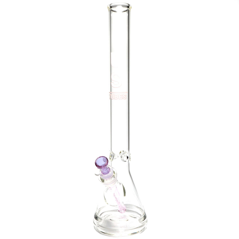 US Tubes - 20" Beaker 50x5 w/ 24mm Joint - White & Pink Vertical Label w/ Purple Slide - The Cave