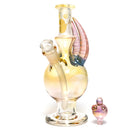 Brando - 10mm Fumed & Half Blasted Ball Rig - Milky Blue - Honeycomb Millie