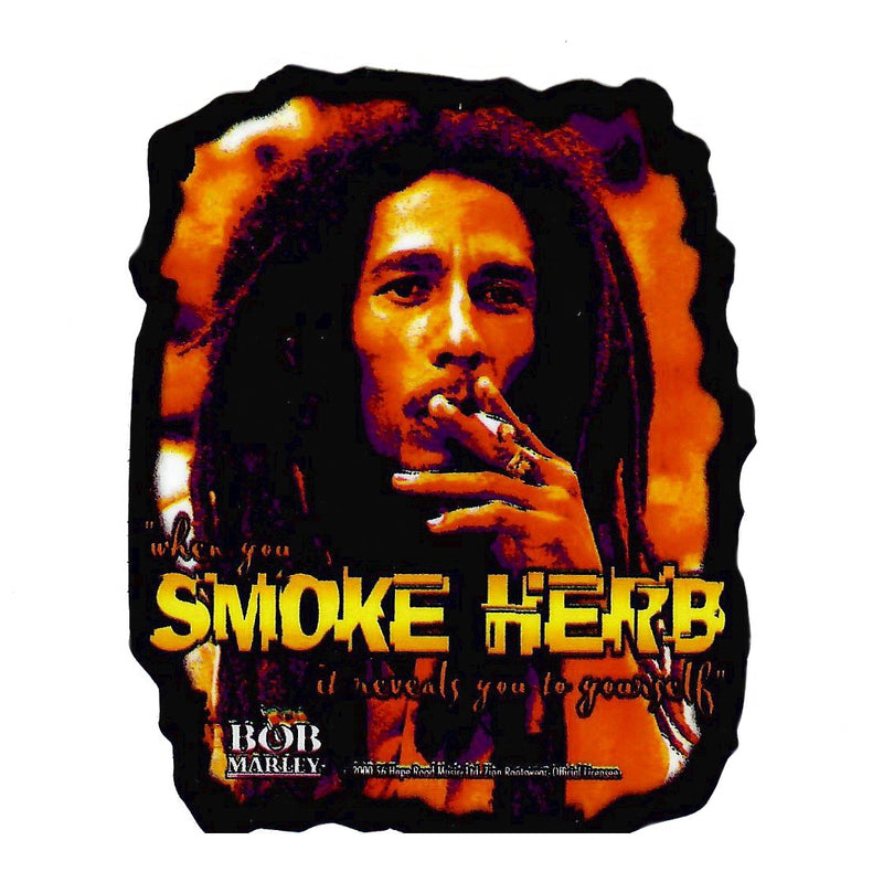 Culture Sticker - Bob Marley Smoke Herb 4x5" - The Cave