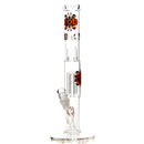ZOB Glass - 15" Straight 4 Arm Tree Perc - Pyramids Label - Orange & Black - The Cave