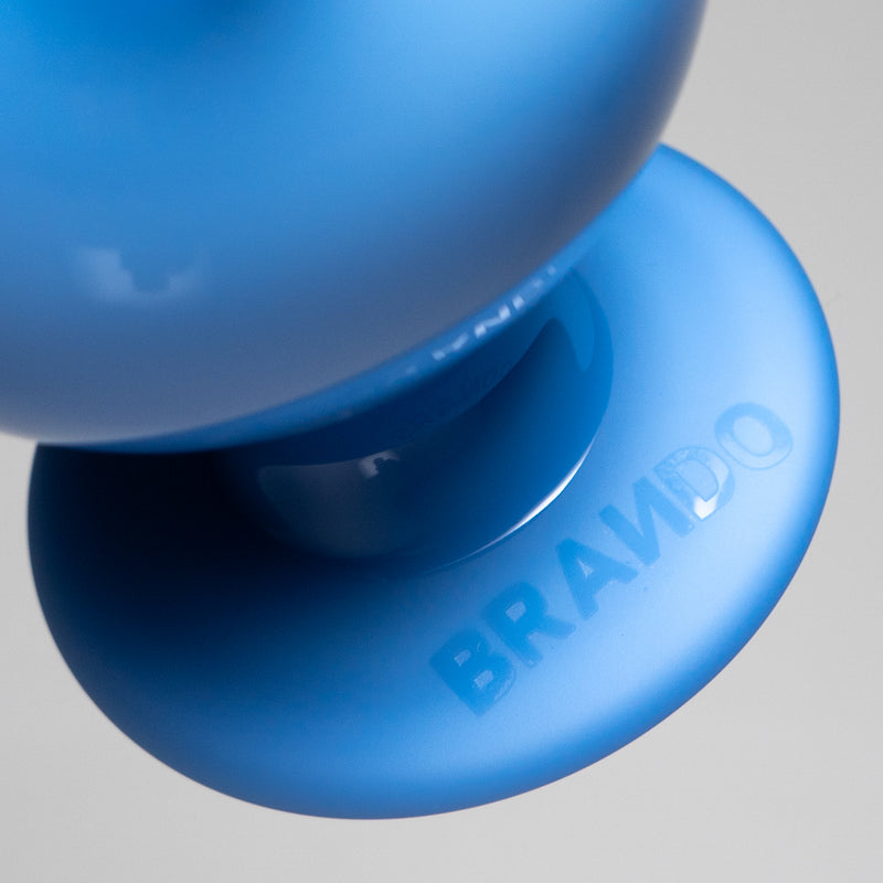 Brando - 10mm Half Blasted Ball Rig - Milky Blue w/ Cobalt - Fume Cluster Millie - The Cave