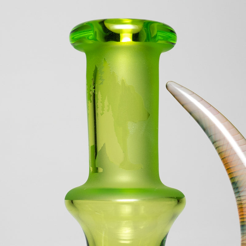 Brando - 10mm Half Blasted Ball Rig - Lime Juice w/ Cobalt - Thumby Millie - The Cave