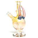 Brando - 10mm Fumed & Half Blasted Ball Rig - Milky Blue - Honeycomb Millie