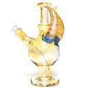 Brando - 10mm Fumed & Half Blasted Ball Rig - Milky Blue - Honeycomb Millie