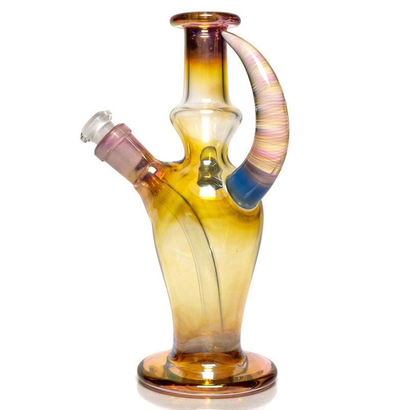 Brando - 10mm Fumed Mini Tube - Milky Blue - Red & Blue Wag Millie - The Cave