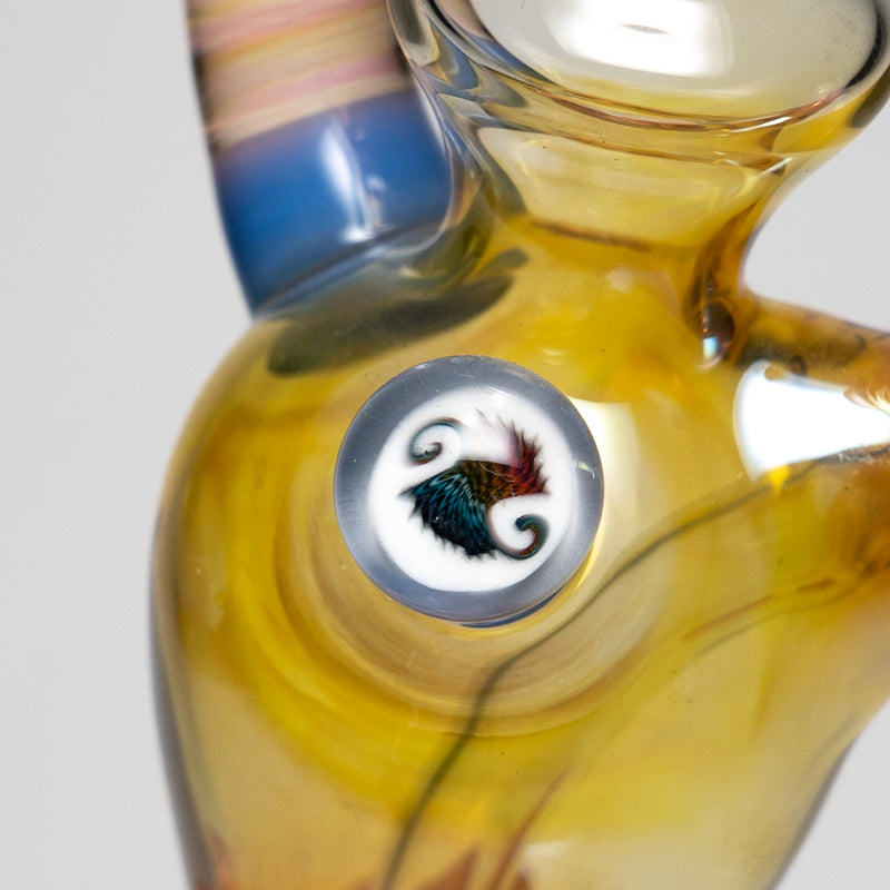 Brando - 10mm Fumed Mini Tube - Milky Blue - Red & Blue Wag Millie - The Cave