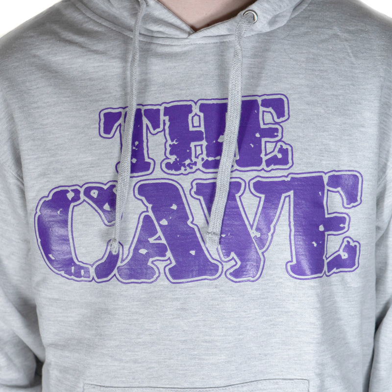 The Cave - Hooded Sweatshirt - Classic Logo - Heather Grey & Purple - Medium - The Cave