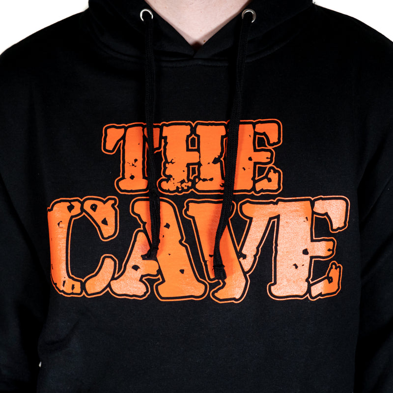 The Cave - Hooded Sweatshirt - Classic Logo - Black & Orange - Small - The Cave
