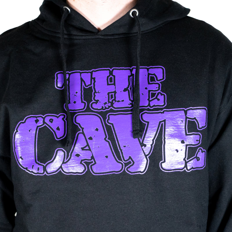 The Cave - Hooded Sweatshirt - Classic Logo - Black & Purple - Small - The Cave