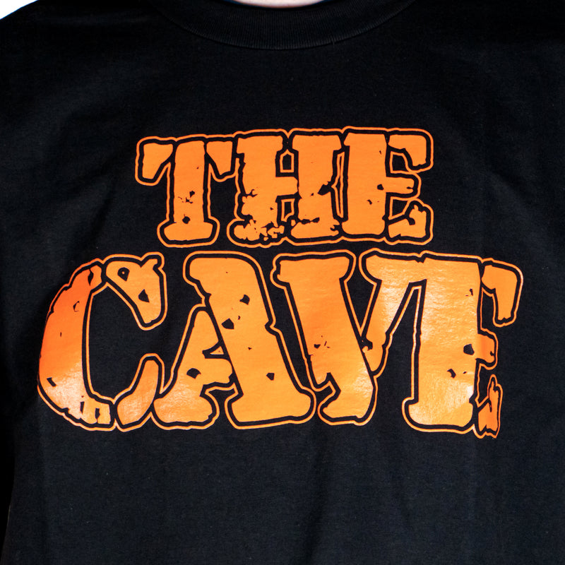 The Cave - T-Shirt - Classic Logo - Black & Orange - Large - The Cave