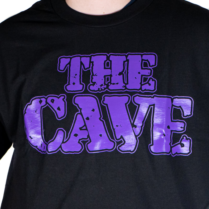 The Cave - T-Shirt - Classic Logo - Black & Purple - Small - The Cave