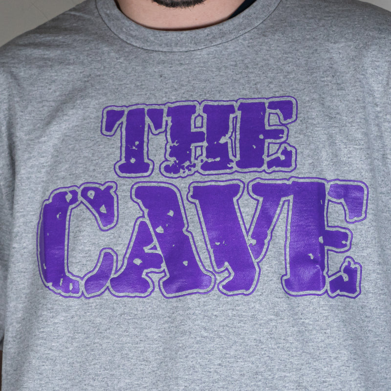 The Cave - T-Shirt - Classic Logo - Heather Grey & Purple - XL - The Cave