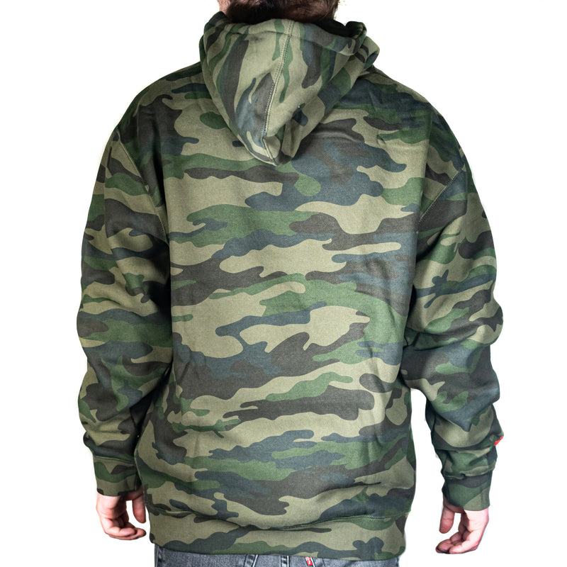 The Cave - Hooded Sweatshirt - Classic Logo - Camo & Infrared - 2XL - The Cave