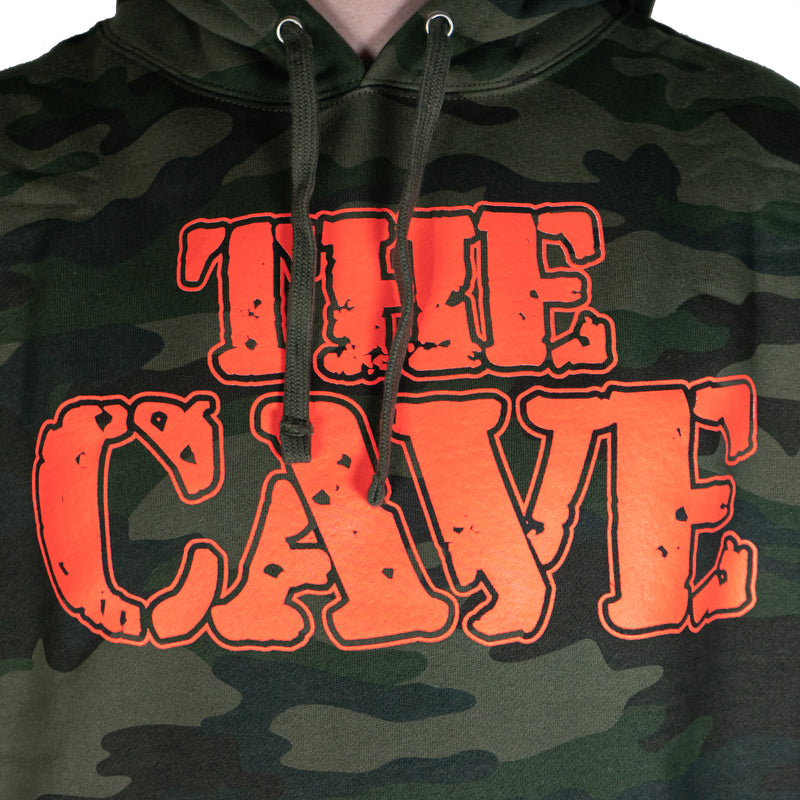 The Cave - Hooded Sweatshirt - Classic Logo - Camo & Infrared - Large - The Cave
