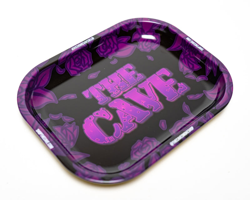 The Cave Smoke Shop - Small Metal Tray - Black Rose - The Cave