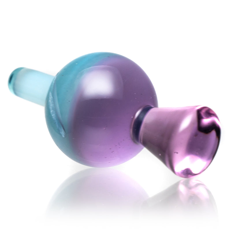 Cripple Hill Glass - Spinner Cap - 25mm - Pink Lollipop & Pastel Blue - The Cave