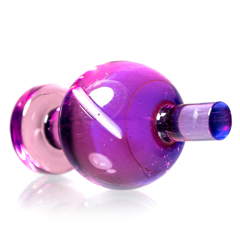 Cripple Hill Glass - Spinner Cap - 25mm - Pink Lollipop & CFL Green - The Cave
