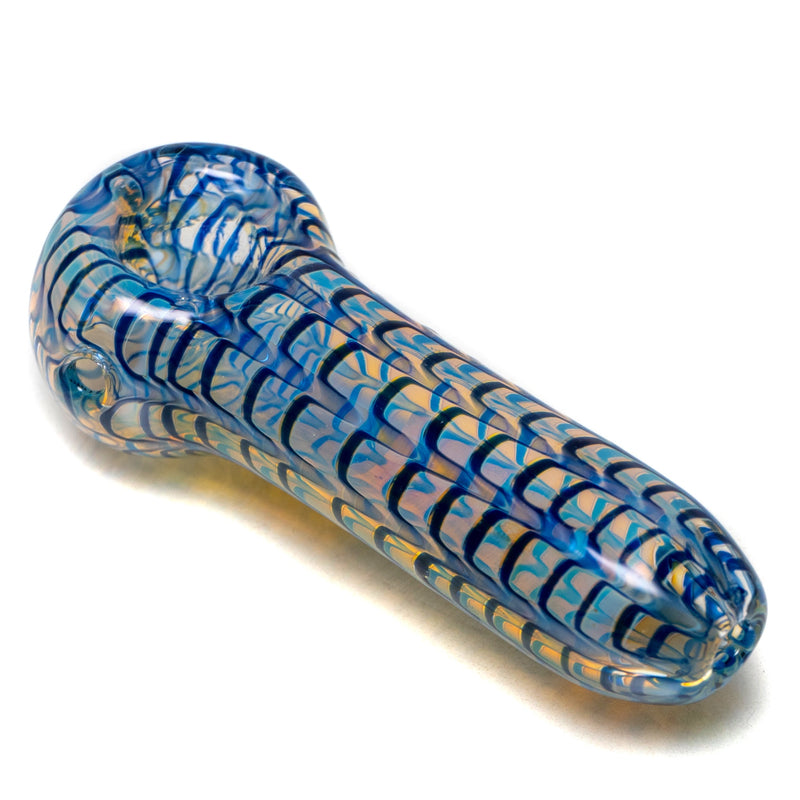 Daniels Glass Art - Fume & Rake Spoon Pipe - Light Blue - The Cave