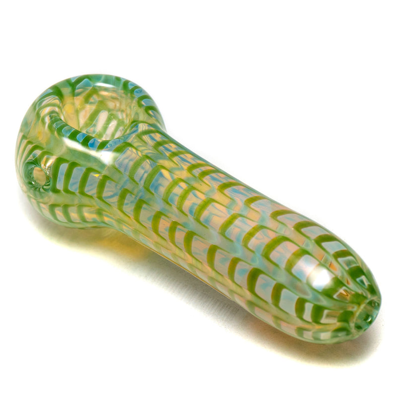 Daniels Glass Art - Fume & Rake Spoon Pipe - Green - The Cave