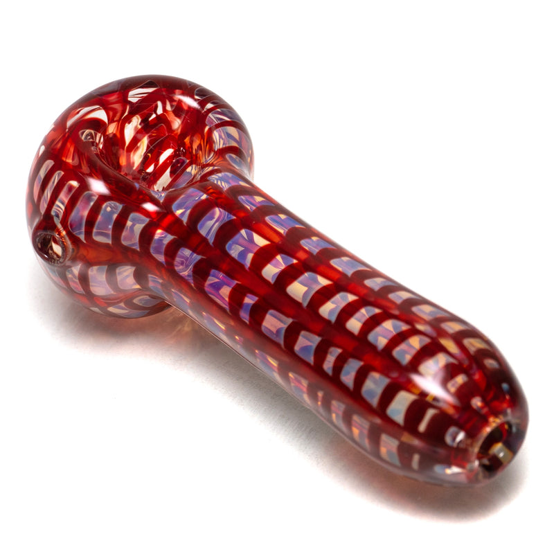 Daniels Glass Art - Fume & Rake Spoon Pipe - Red - The Cave