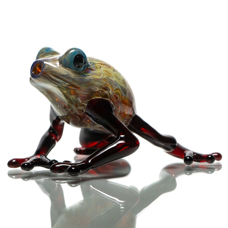 Daniels Glass Art - Frog Dry Pipe - Dragons Blood & Silver Strike - The Cave
