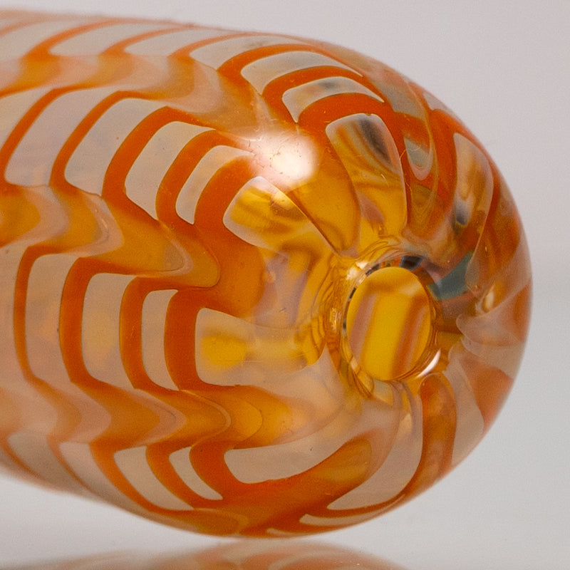 Daniels Glass Art - Fume & Rake Spoon Pipe - Orange - The Cave
