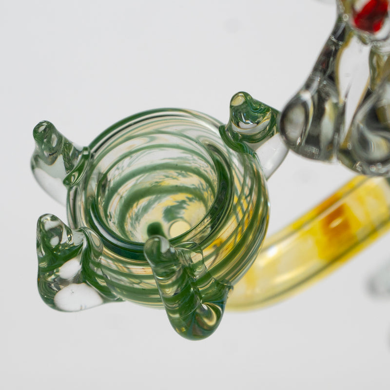 Daniels Glass Art - Standing Dragon Dry Pipe - Green w/ Fume - The Cave
