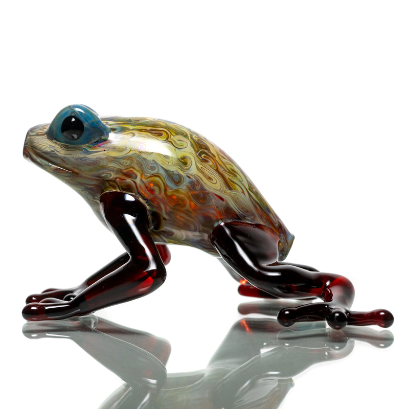Daniels Glass Art - Frog Dry Pipe - Dragons Blood & Silver Strike - The Cave