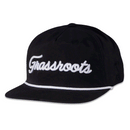 Grassroots - Golfroots Script Black Unstructured Snapback Hat - Small/Medium - The Cave