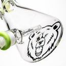 Green Bear - 12" Beaker w/ Milky Green Accents - The Cave