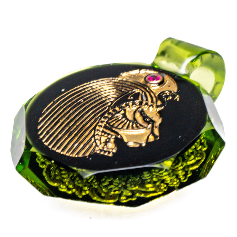 Green T Glass - Faceted Pendant - Lion - Haterade - The Cave