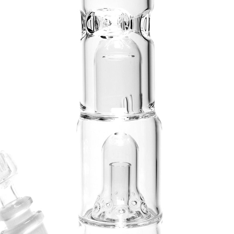 HiSi Glass - 15" Straight Tube - Jr. Double Bell Perc 2.0 - The Cave