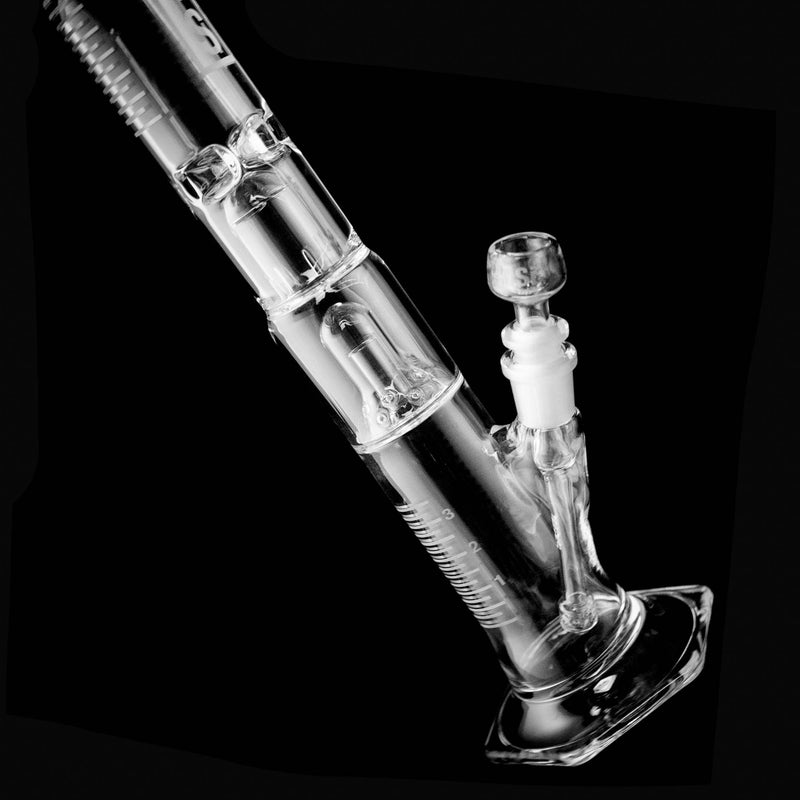 HiSi Glass - 15" Straight Tube - Jr. Double Bell Perc 2.0 - The Cave