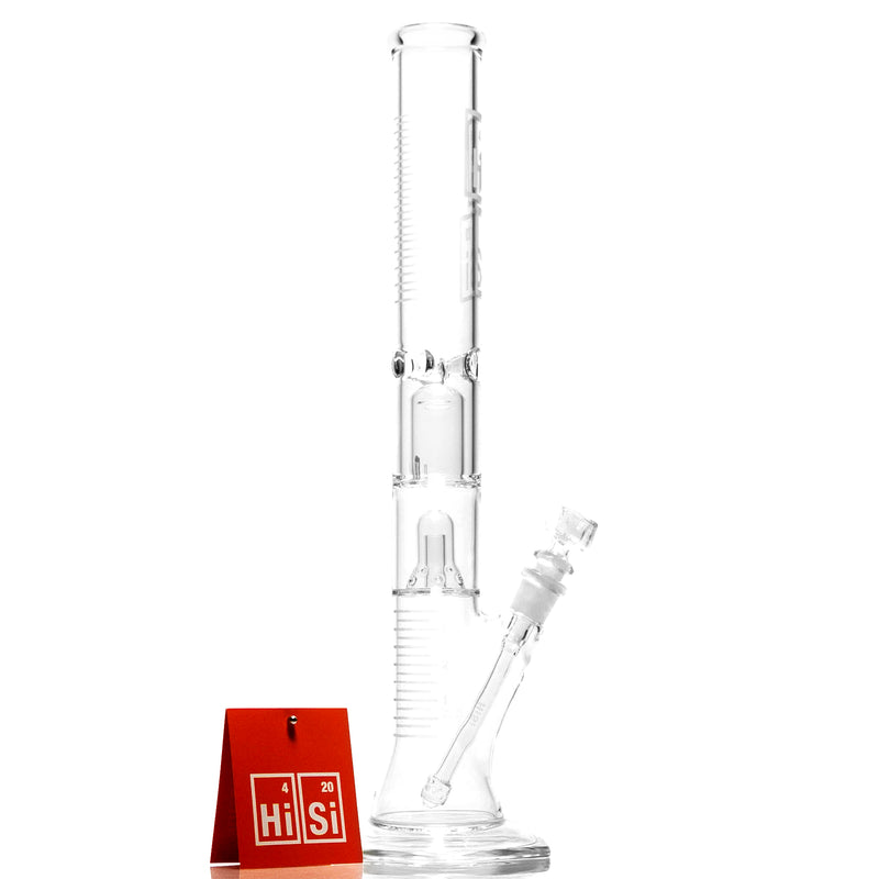 HiSi Glass - 18" Straight Tube - Double Bell Perc 2.0 - The Cave