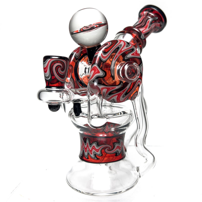 Ery x Santa Cruz Glass - Worked Double Recycler - Mini - Red Elvis, Red & Grey - The Cave