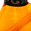 Ill Glass - Custom Mini Beaker - Transparent Orange w/ Rainbow Linework - The Cave