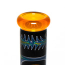 Ill Glass - Custom Mini Beaker - Transparent Orange w/ Rainbow Linework - The Cave