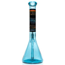 Ill Glass - Custom Mini Beaker - Transparent Blue w/ Rainbow Linework - The Cave