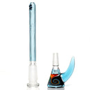 Ill Glass - Custom Mini Beaker - Transparent Blue w/ Rainbow Linework - The Cave