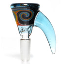 Ill Glass - Custom Mini Beaker - Transparent Blue w/ Rainbow Linework - The Cave