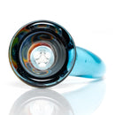 Ill Glass - Custom Mini Beaker - Transparent Blue w/ Rainbow Linework - The Cave