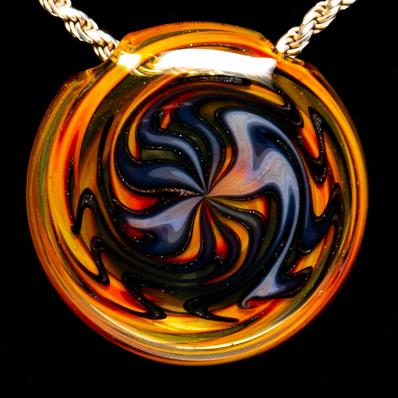 Jake C - Double-Sided Disc Pendant - Double Layer Purple on Fire - Tangie Body - The Cave