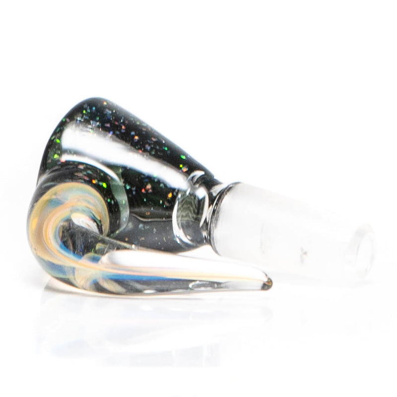 Jakers Glass - Worked Mini Beaker - Crushed Opal & Rainbow Linework - The Cave