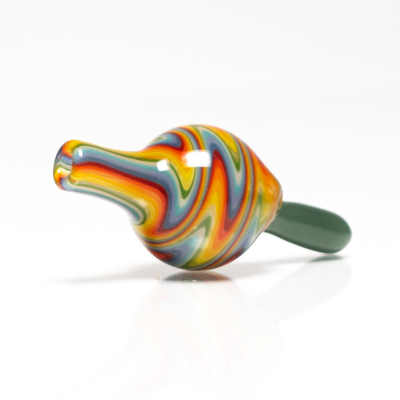 K2 Glass - Bubble Cap - Medium - Rainbow Wag w/ CFL Pastel Potion - The Cave