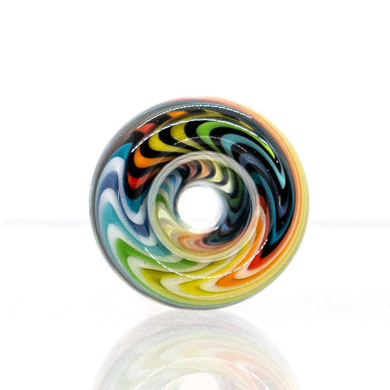 K2 Glass - Worked Slide - 14mm - Double Rainbow Wag