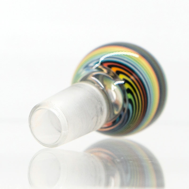 K2 Glass - Worked Slide - 14mm - Double Rainbow Swirl - The Cave