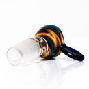 K2 Glass - Worked Snap Slide - 14mm - Fire & Water Wag w/ Cobalt Handle