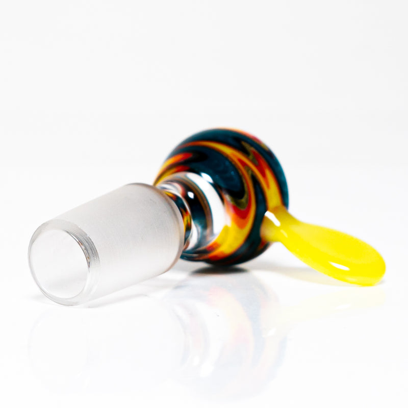 K2 Glass - Worked Snap Slide - 14mm - Fire & Water Wag w/ CFL Pastel Serum Handle - The Cave